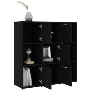 Bibliotecă, negru, 90 x 30 x 90 cm, PAL - Img 4