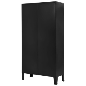 Bibliotecă, negru, 90 x 40 x 180 cm, oțel, industrial - Img 8