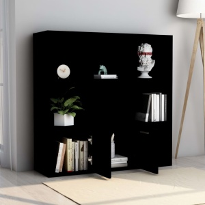Bibliotecă, negru, 98 x 30 x 98 cm, PAL - Img 4