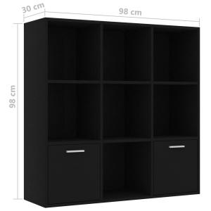 Bibliotecă, negru, 98 x 30 x 98 cm, PAL - Img 9