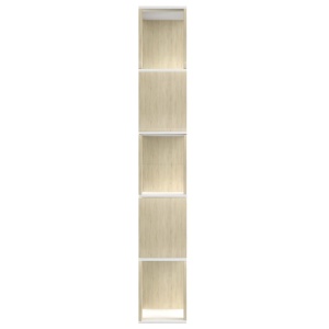 Bibliotecă/Separator cameră alb & stejar Sonoma 80x24x159cm PAL - Img 5