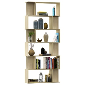 Bibliotecă/Separator cameră, stejar Sonoma, 80x24x192 cm, PAL - Img 3