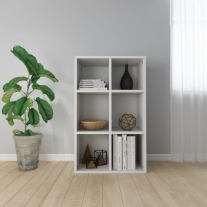 Bibliotecă/Servantă, alb extralucios, 66 x 30 x 97,8 cm, PAL