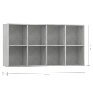 Bibliotecă/Servantă, gri beton, 66 x 30 x 130 cm, PAL - Img 11