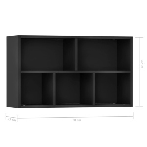 Bibliotecă/Servantă, negru, 45 x 25 x 80 cm, PAL - Img 11