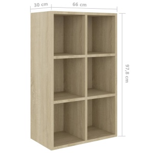 Bibliotecă/Servantă, stejar Sonoma, 66 x 30 x 97,8 cm, PAL - Img 10