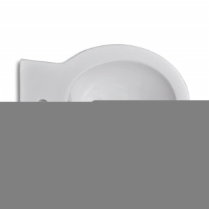 Bideu rotund pe pardoseală, ceramică calitate superioară, alb - Img 4