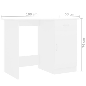 Birou, alb, 100 x 50 x 76 cm, PAL - Img 9