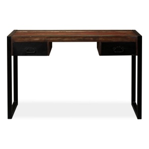 Birou cu 2 sertare din lemn masiv reciclat, 120 x 50 x 76 cm - Img 6