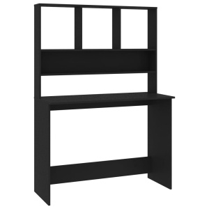 Birou cu rafturi, negru, 110 x 45 x 157 cm, PAL - Img 2