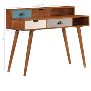 Birou de scris, 110x50x90 cm, lemn masiv de acacia - Img 10