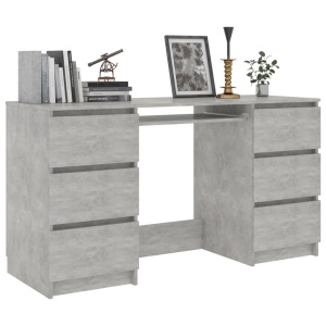 Birou de scris, gri beton, 140 x 50 x 77 cm, PAL - Img 3