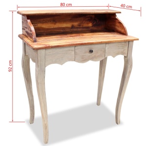 Birou de scris, lemn masiv reciclat 80 x 40 x 92 cm - Img 5