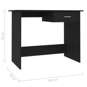 Birou, negru, 100 x 50 x 76 cm, PAL - Img 5