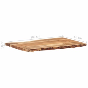 Blat de masă, 100x60x3,8 cm, lemn masiv de acacia - Img 4