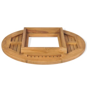 Blat de masă pentru lada de bere, 70 cm, lemn de tec - Img 5