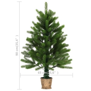 Brad de Crăciun artificial, ace cu aspect natural 90 cm, verde - Img 6