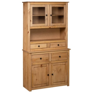 Bufet inalt, 93x40,5x180 cm, lemn masiv pin, gama Panama