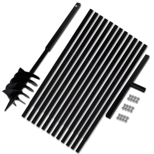 Burghiu manual găuri in pământ 180 mm cu tub prelungitor 13 m