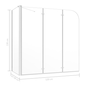 Cabină de baie, 120x69x130 cm, sticlă securizată, transparent - Img 11