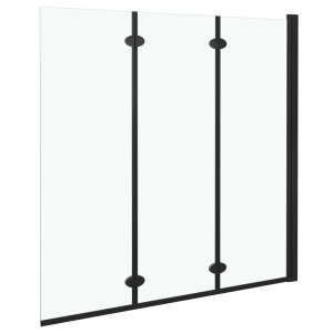 Cabină de duș pliabilă, 3 panouri, negru, 130 x 138 cm, ESG - Img 3