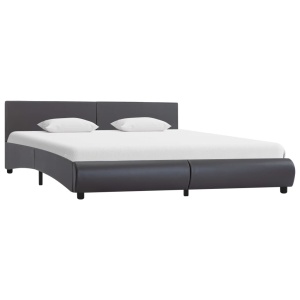 Cadru de pat cu LED, gri, 180 x 200 cm, piele artificială - Img 2