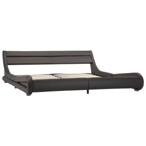 Cadru de pat cu LED, gri, 180 x 200 cm, piele artificială - Img 3