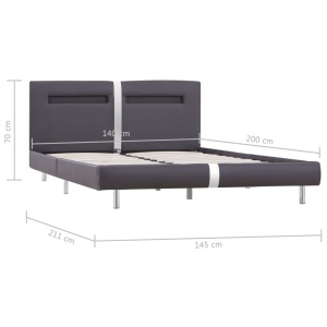Cadru de pat cu LED, negru, 140 x 200 cm, piele artificială - Img 7