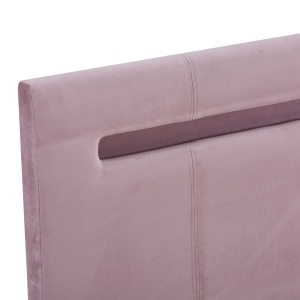 Cadru de pat cu LED-uri, roz, 180 x 200 cm, material textil - Img 5