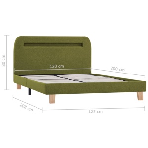 Cadru de pat cu LED-uri, verde, 120 x 200 cm, material textil - Img 7