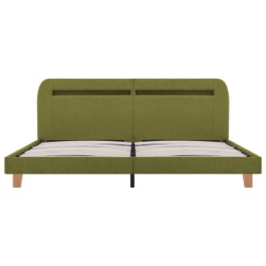 Cadru de pat cu LED-uri, verde, 160 x 200 cm, material textil - Img 4