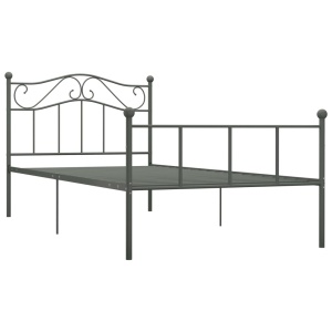 Cadru de pat, gri, 100 x 200 cm, metal - Img 2