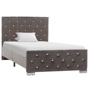 Cadru de pat, gri, 90 x 200 cm, material textil
