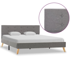 Cadru de pat, gri deschis, 140 x 200 cm, material textil