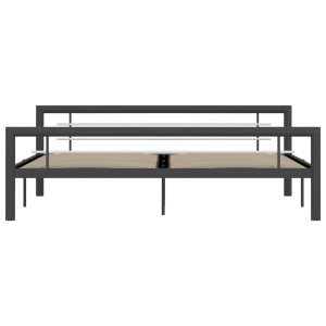 Cadru de pat, gri și alb, 180 x 200 cm, metal - Img 3