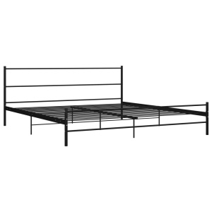 Cadru de pat, negru, 200 x 200 cm, metal - Img 2