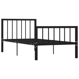 Cadru de pat, negru, 90 x 200 cm, metal - Img 2