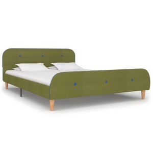 Cadru de pat, verde, 140 x 200 cm, material textil