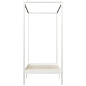 Cadru pat cu baldachin, alb, 90x200 cm, lemn masiv pin - Img 4