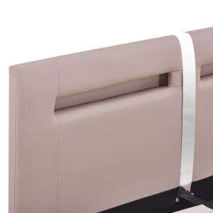 Cadru pat cu LED, cappuccino, 120x200 cm, piele artificială - Img 5