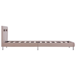 Cadru pat cu LED, cappuccino, 90x200 cm, piele artificială - Img 8