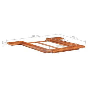 Cadru pat futon, stil japonez, 100 x 200 cm, lemn masiv acacia - Img 7