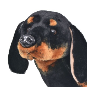 Câine din pluș de jucărie dachshund, negru, XXL - Img 3