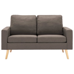 Canapea cu 2 locuri, gri taupe, material textil - Img 3