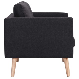 Canapea cu 2 locuri, negru, material textil - Img 5