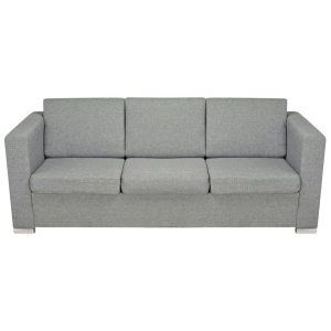 Canapea cu 3 locuri, gri deschis, material textil - Img 4