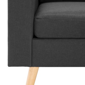 Canapea cu 3 locuri și taburet, gri inchis, material textil - Img 5
