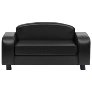 Canapea pentru câini, negru, 80 x 50 x 40 cm, piele ecologică - Img 3