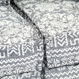 Canapea puf modulară cu 2 locuri, gri deschis, material textil - Img 2