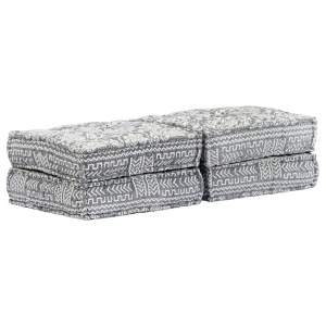 Canapea puf modulară cu 2 locuri, gri deschis, material textil - Img 8